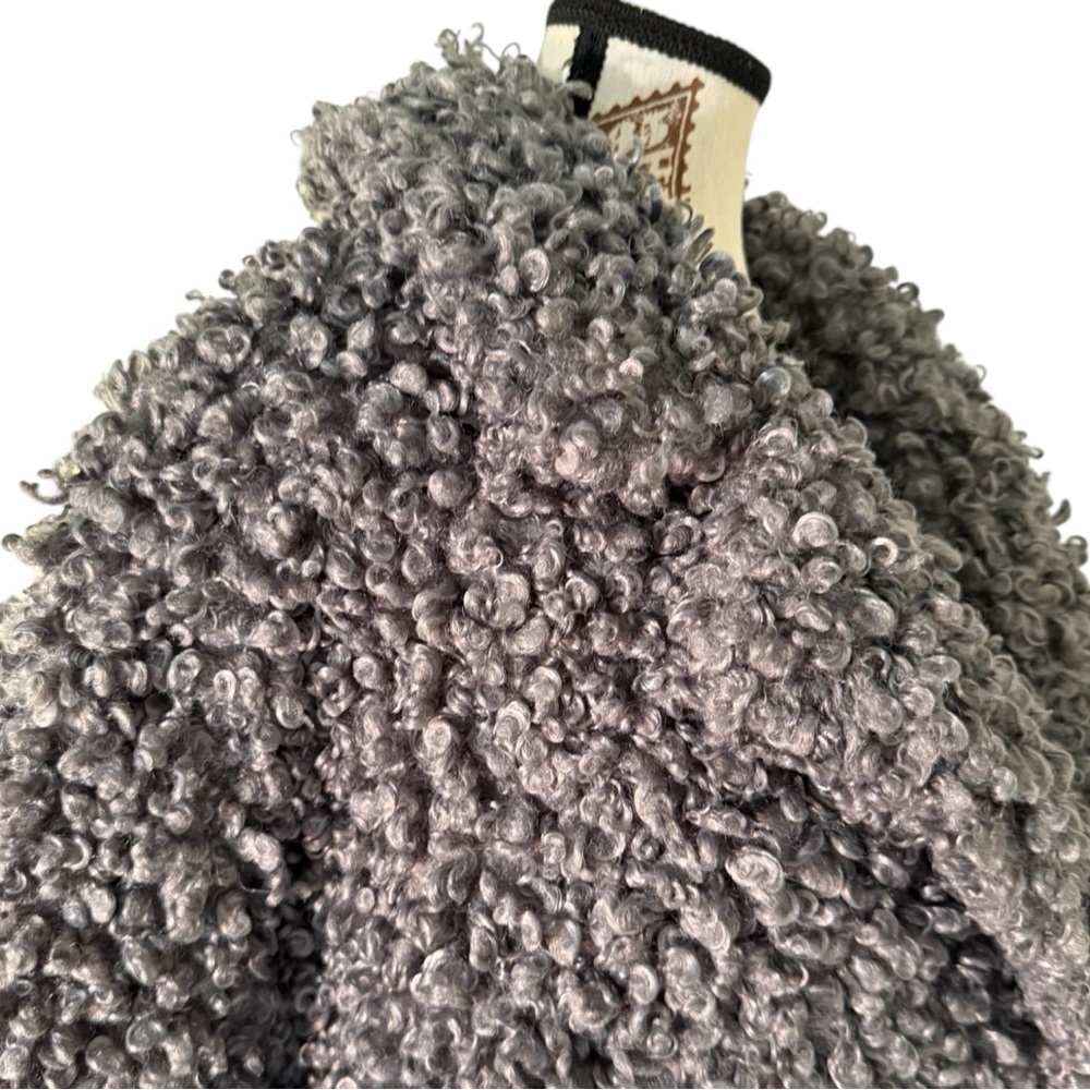 EUC $750 Tibi Grey Faux Curly Lamb Coat - Picture 7 of 16